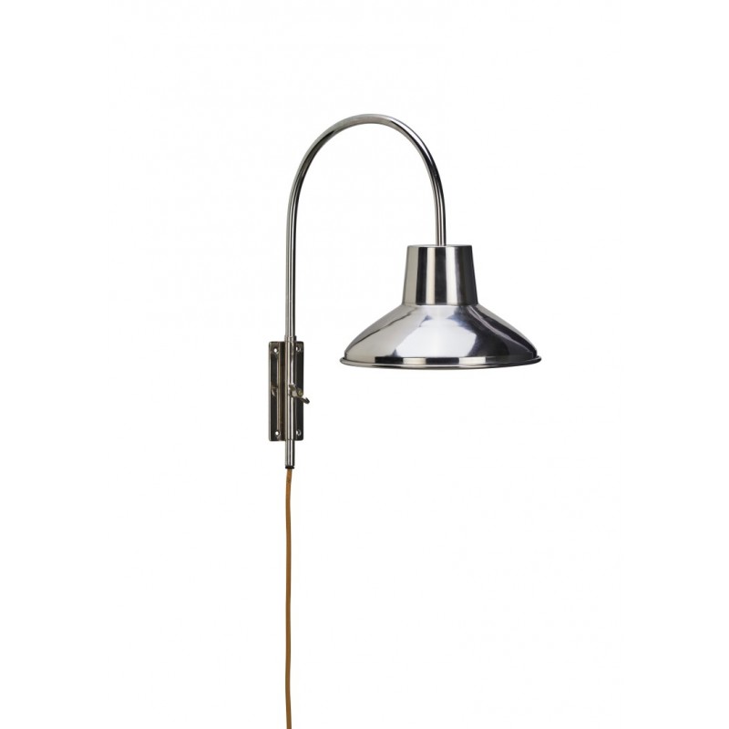 Kinkiet IRIS z metalu, srebrny, Madam Stoltz