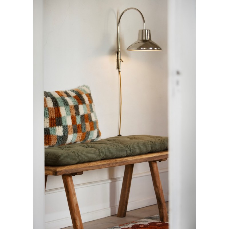 Kinkiet IRIS z metalu, srebrny, Madam Stoltz