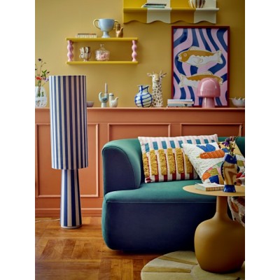 Lampa podłogowa Emmie w pasy, niebieska, Bloomingville