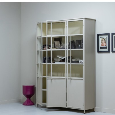 Metalowa witryna Exhibit XXL, piaskowa, Woood