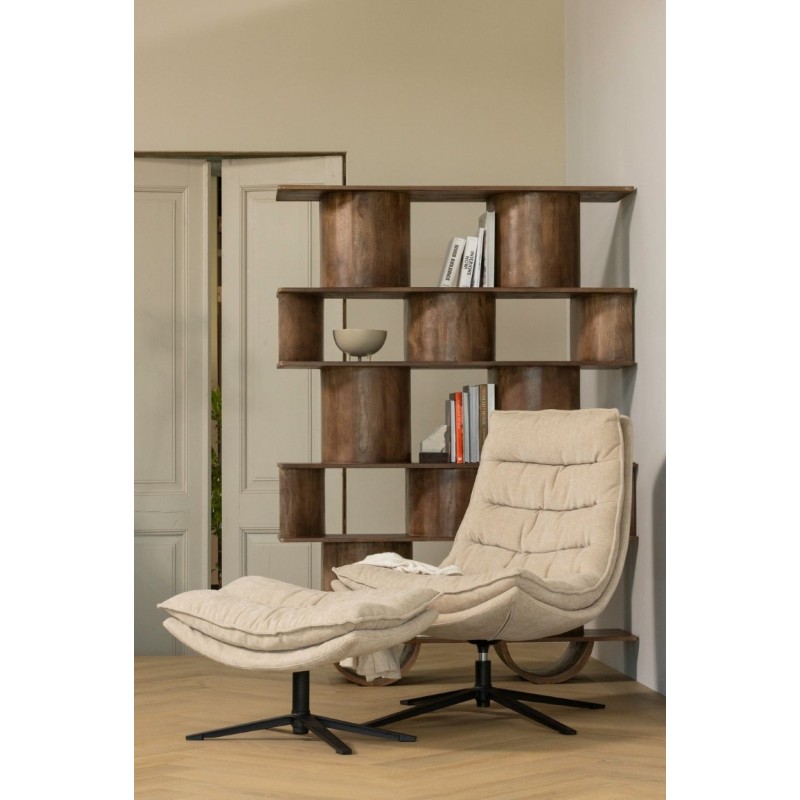 Kube fotel z podnóżkiem, naturalny, Woood