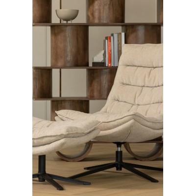 Kube fotel z podnóżkiem, naturalny, Woood