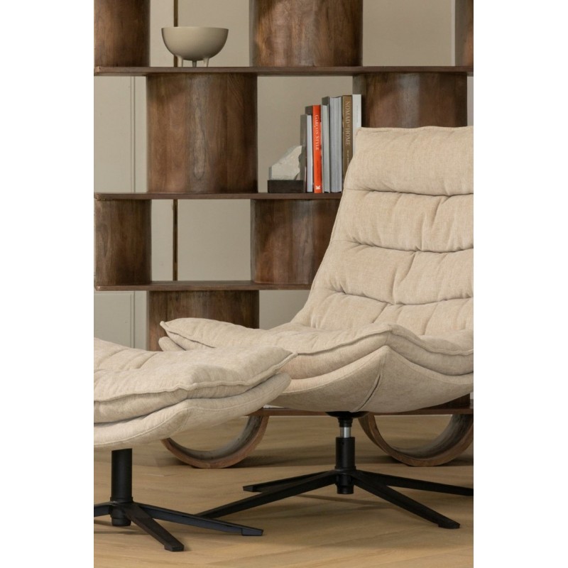 Kube fotel z podnóżkiem, naturalny, Woood