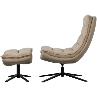 Kube fotel z podnóżkiem, naturalny, Woood