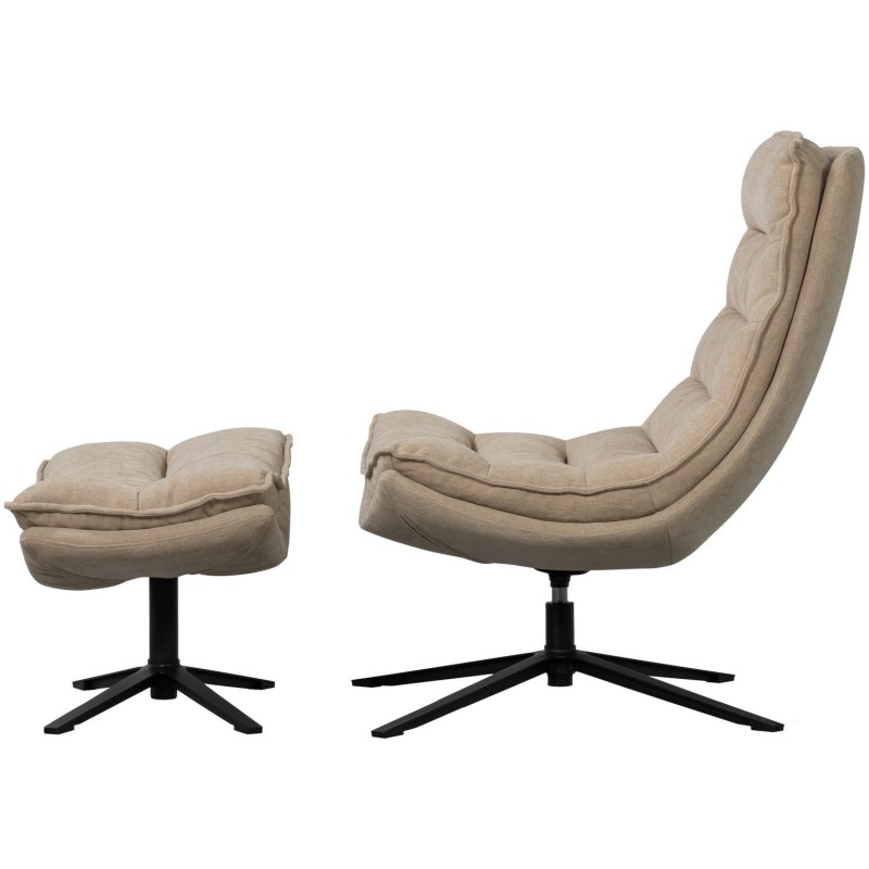 Kube fotel z podnóżkiem, naturalny, Woood