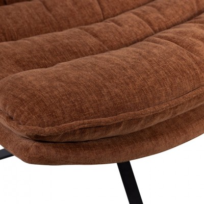 Kube fotel z podnóżkiem, brązowy, Woood