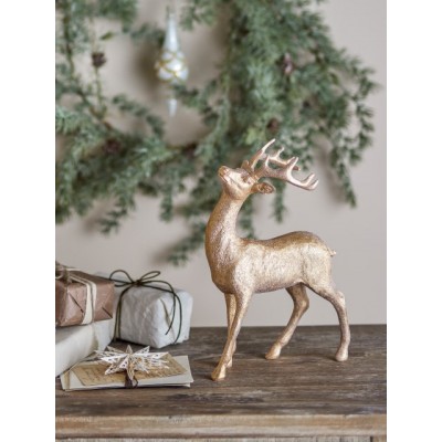 Pranzer stojący jeleń, złoty, Bloomingville
