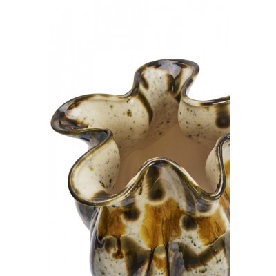 Wazon Ston z kamionki, musztardowy, Madam Stoltz