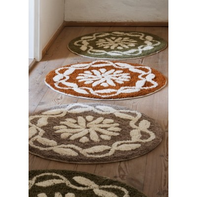 Round okragły dywanik łazienkowy, taupe, Madam Stoltz