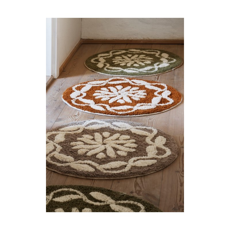 Round okragły dywanik łazienkowy, khaki, Madam Stoltz