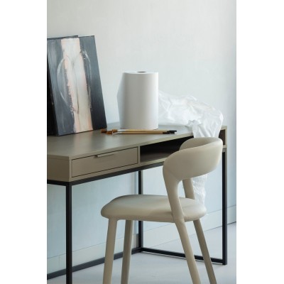 Noble krzesło do jadalni skóropodobne, beżowe, Woood