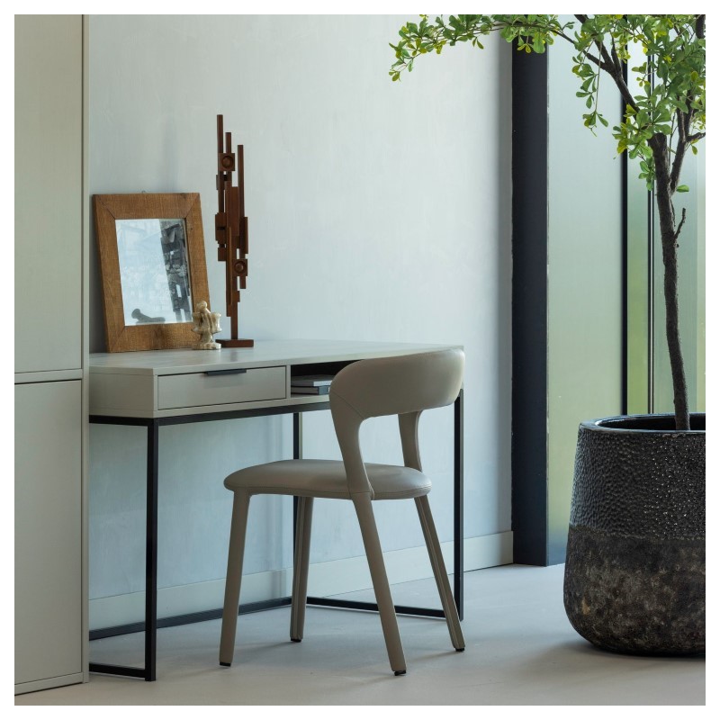 Noble krzesło do jadalni skóropodobne, piaskowe, Woood