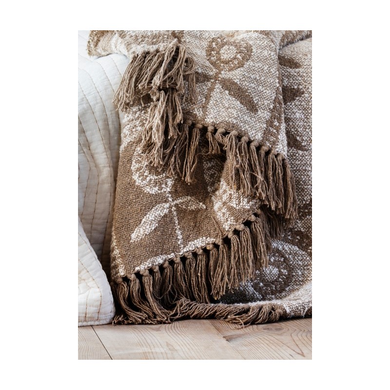 Pled Meris z bawełny, taupe, Madam Stoltz