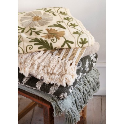 Pled Meris z bawełny, ciemna zieleń, Madam Stoltz