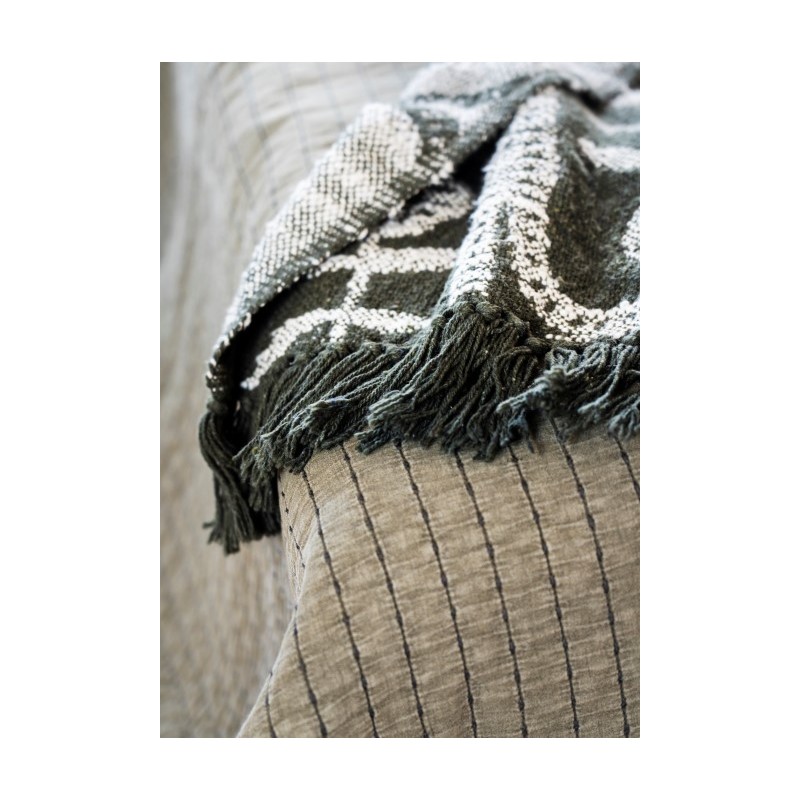 Pled Meris z bawełny, ciemna zieleń, Madam Stoltz