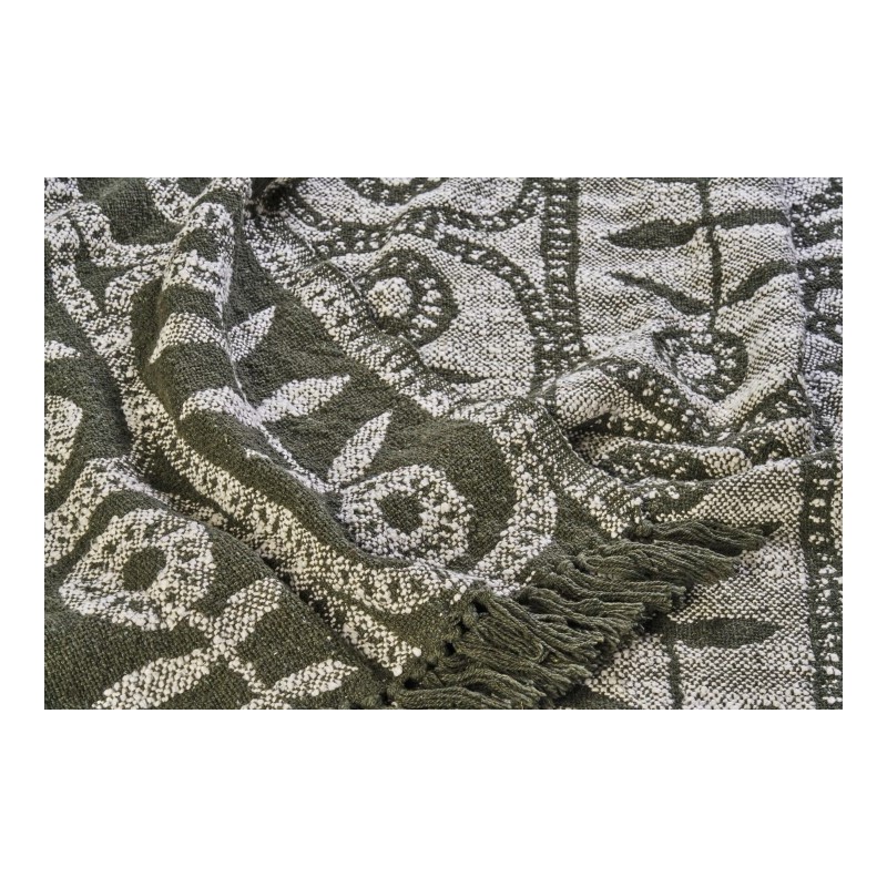 Pled Meris z bawełny, ciemna zieleń, Madam Stoltz