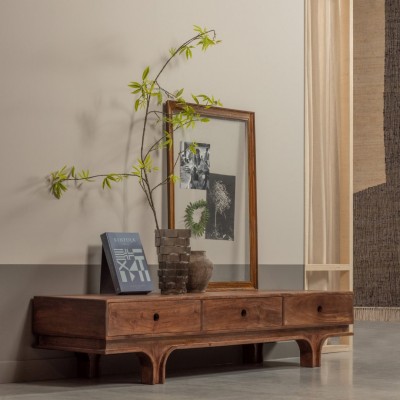 Niska komoda STAES, drewno mango, brąz, Woood