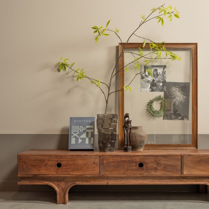 Niska komoda STAES, drewno mango, brąz, Woood