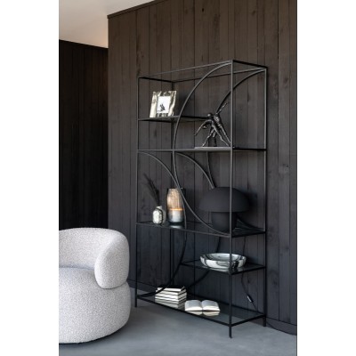 Regał Nyr metalowy, czarny, J-Line