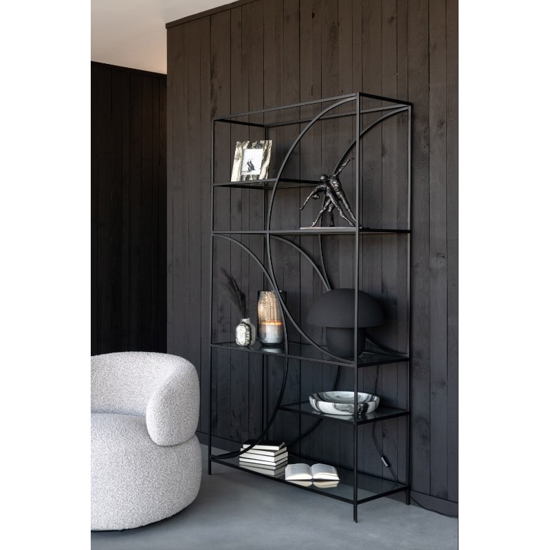 Regał Nyr metalowy, czarny, J-Line