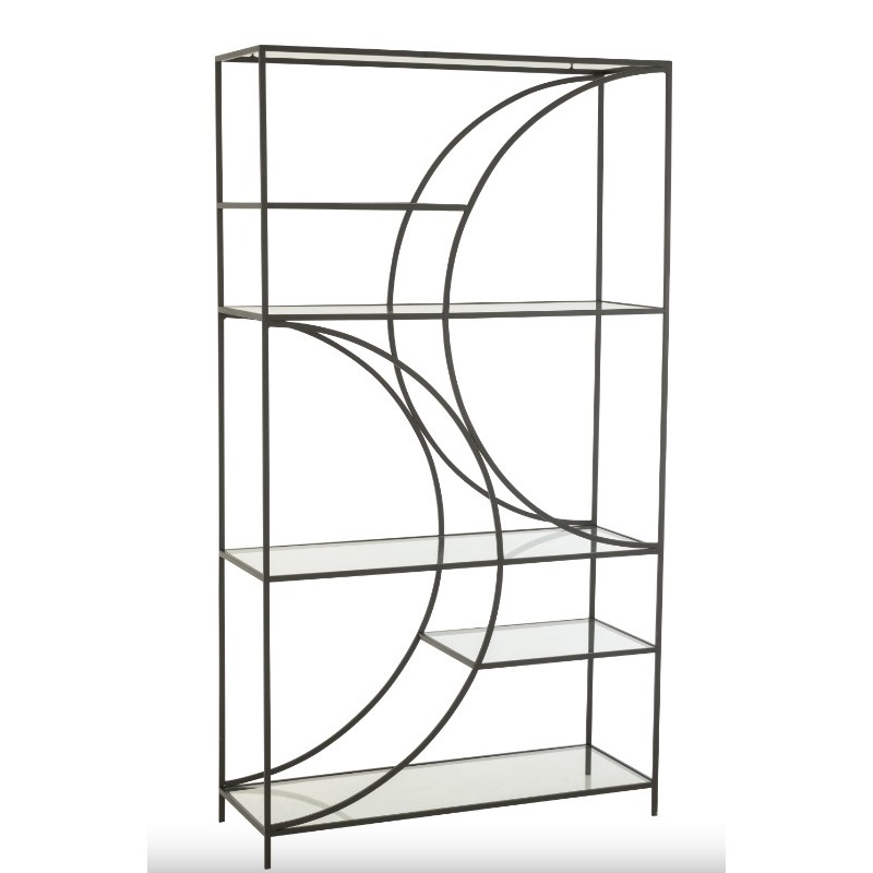 Regał Nyr metalowy, czarny, J-Line