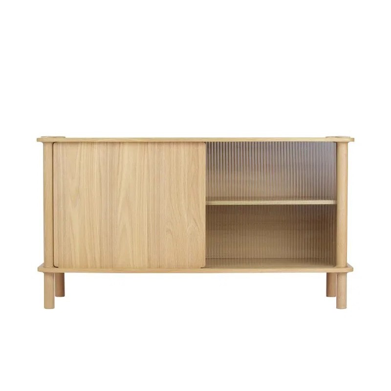 Komoda Italic, przesuwne drzwi, dąb i szkło, Umage