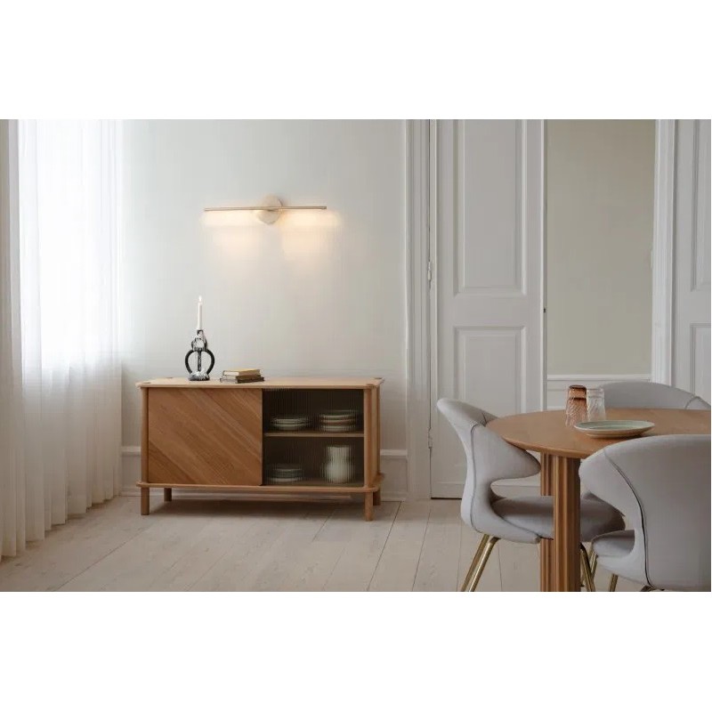 Komoda Italic, przesuwne drzwi, dąb i szkło, Umage