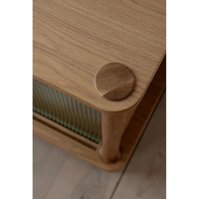 Komoda Italic, przesuwne drzwi, dąb i szkło, Umage