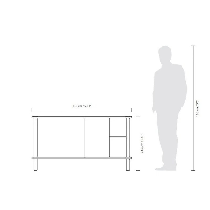 Komoda Italic, przesuwne drzwi, szkło, Umage