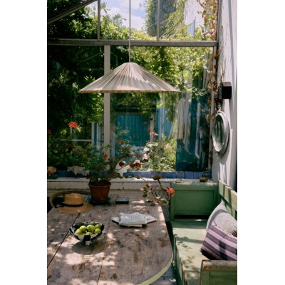 Lampa wisząca Plisse Verdura, odcienie zieleni, HKLiving