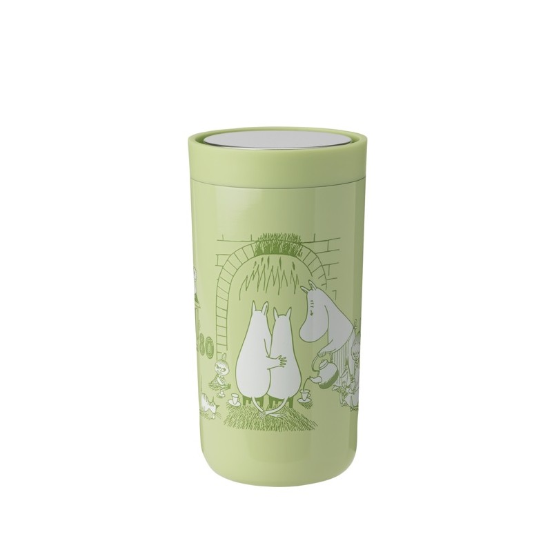 Kubek termiczny To- Go Mumin Home, limonkowy, 200 ml, Stelton