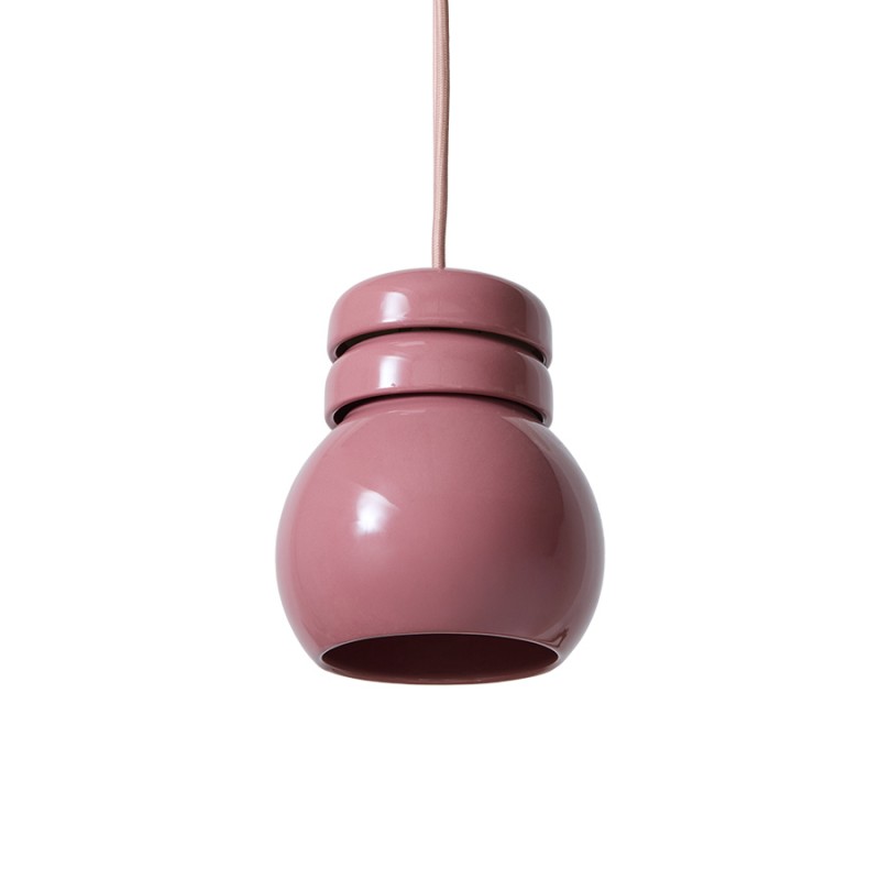 Lampa wisząca, ceramiczna Bulb, różowa, HKLiving