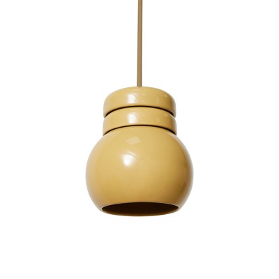 Lampa wisząca, ceramiczna Bulb, musztardowa, HKLiving