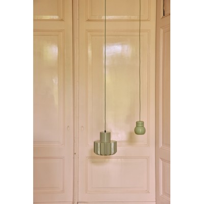 Lampa wisząca, ceramiczna Bulb, pistacjowa, HKLiving