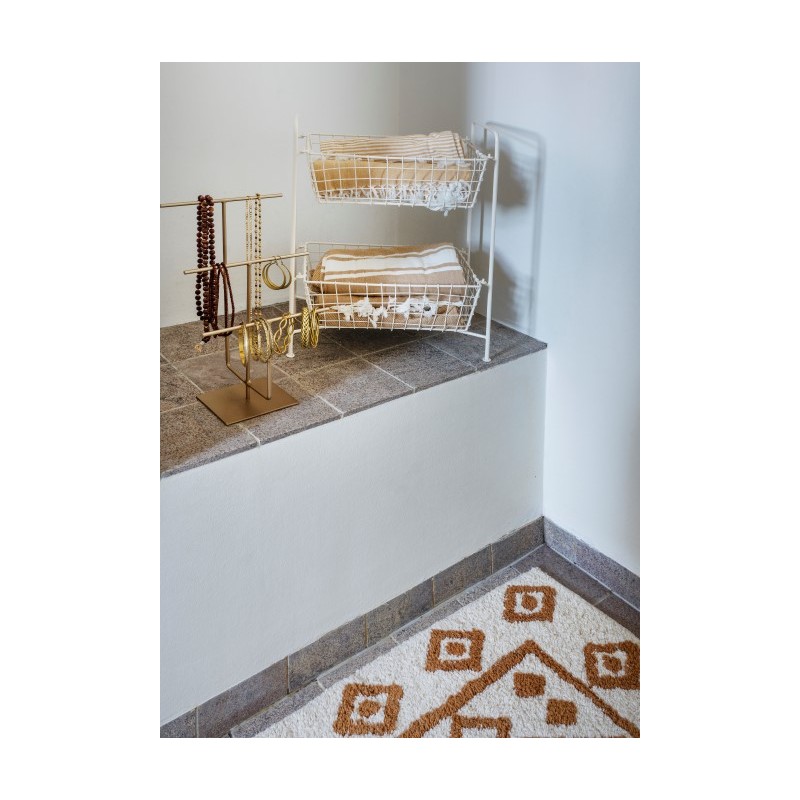 Tuft bawełniany dywanik łazienkowy, musztardowy, Madam Stoltz