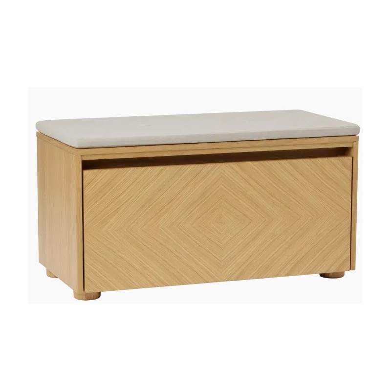 Hideaway ławka ze schowkiem i poduszką white sands, dąb naturany, Umage