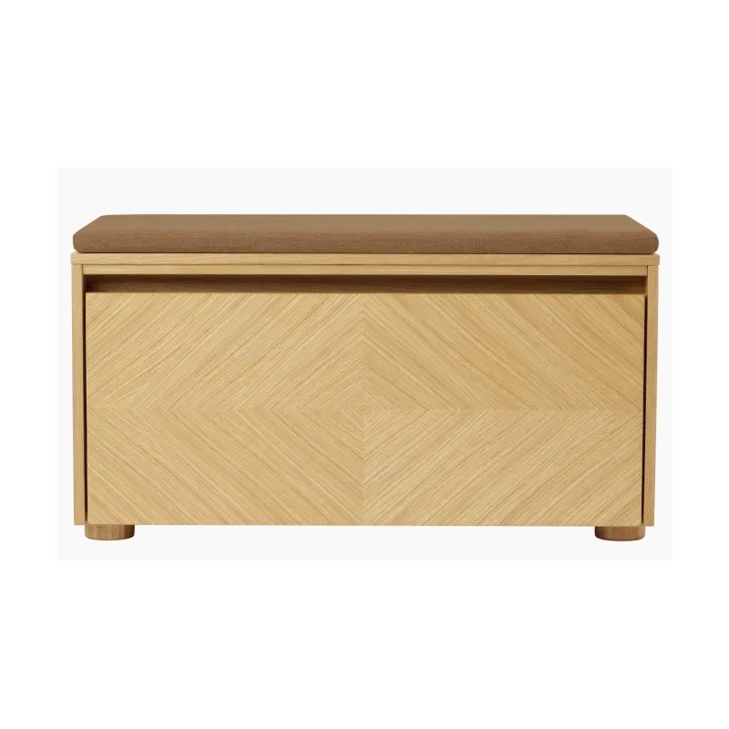 Hideaway ławka ze schowkiem i poduszką sugar brown, dąb naturany, Umage