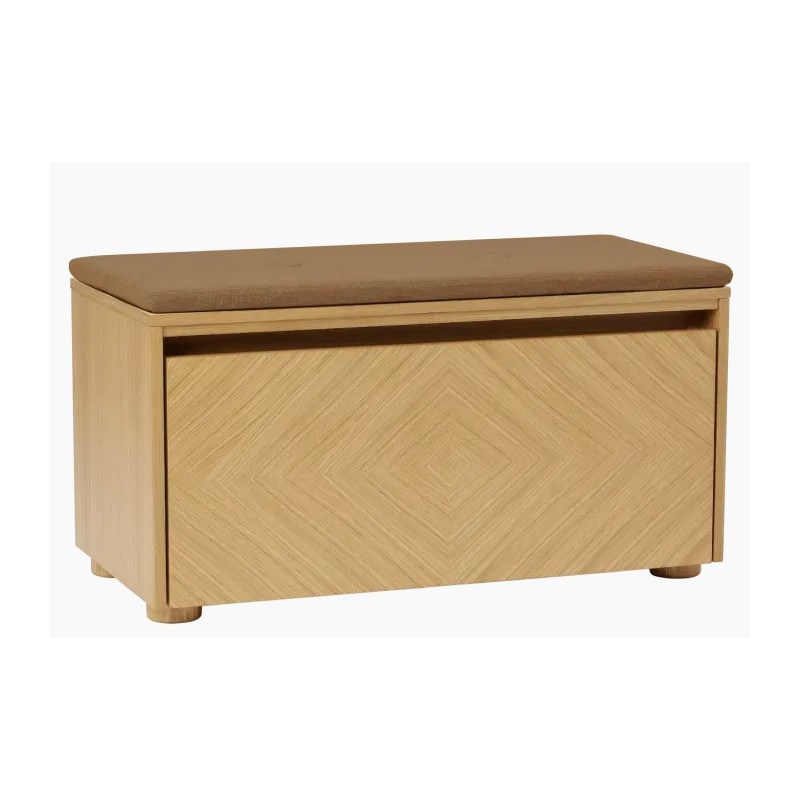 Hideaway ławka ze schowkiem i poduszką sugar brown, dąb naturany, Umage