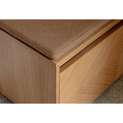 Hideaway ławka ze schowkiem i poduszką sugar brown, dąb gładki, Umage