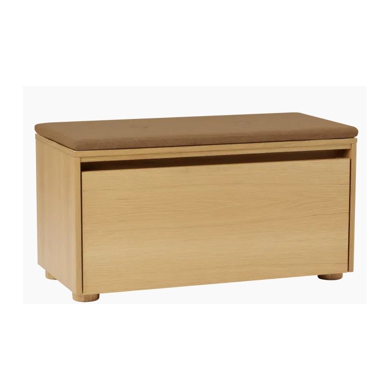 Hideaway ławka ze schowkiem i poduszką sugar brown, dąb gładki, Umage