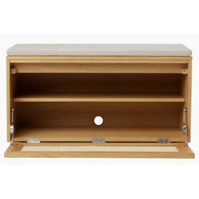 Hideaway ławka ze schowkiem i poduszką white sands, plecionka wiedeńska, Umage