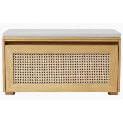 Hideaway ławka ze schowkiem i poduszką white sands, plecionka wiedeńska, Umage