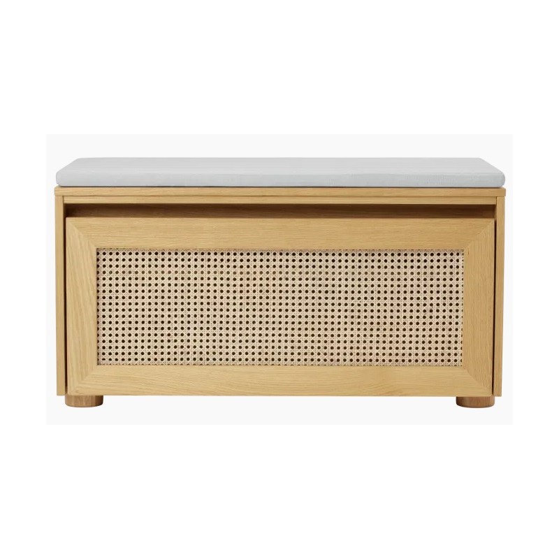 Hideaway ławka ze schowkiem i poduszką white sands, plecionka wiedeńska, Umage