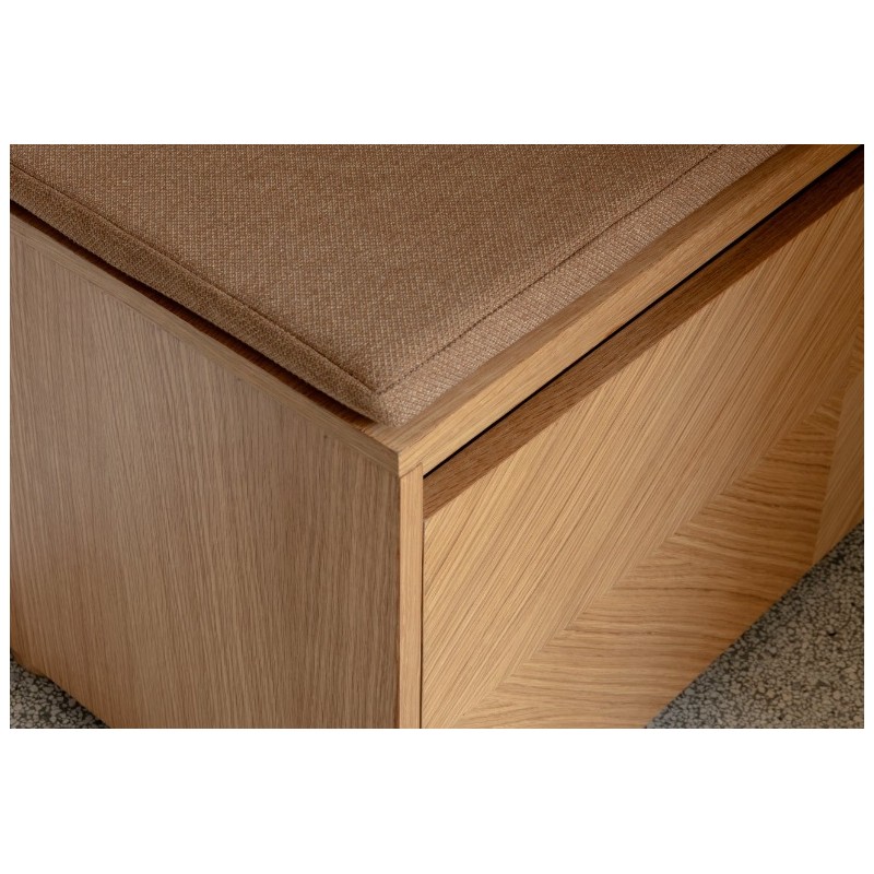 Hideaway ławka ze schowkiem i poduszką sugar brown, plecionka wiedeńska, Umage