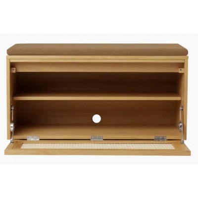 Hideaway ławka ze schowkiem i poduszką sugar brown, plecionka wiedeńska, Umage