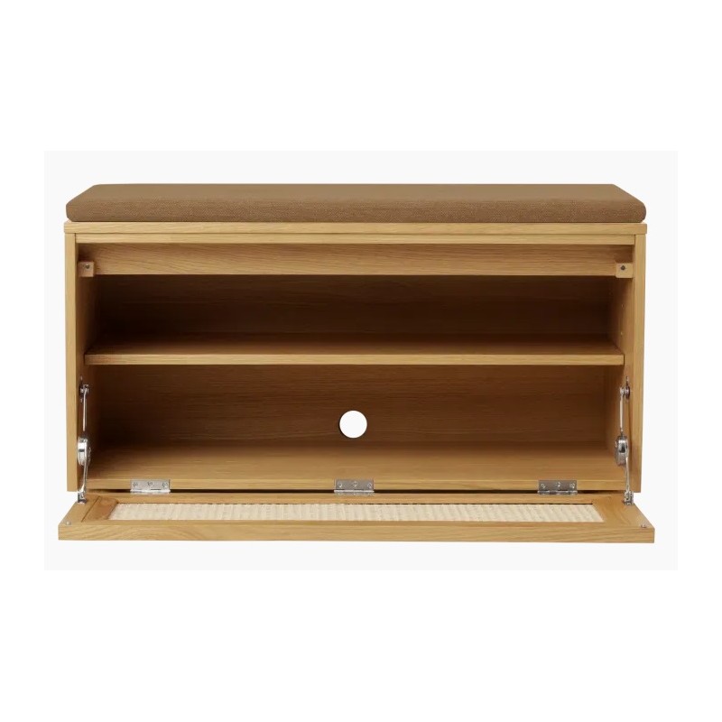 Hideaway ławka ze schowkiem i poduszką sugar brown, plecionka wiedeńska, Umage