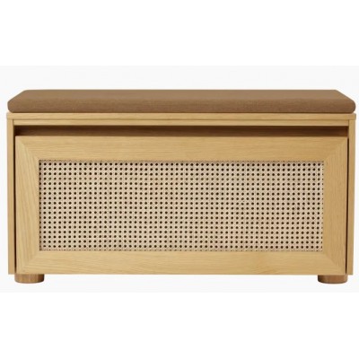 Hideaway ławka ze schowkiem i poduszką sugar brown, plecionka wiedeńska, Umage