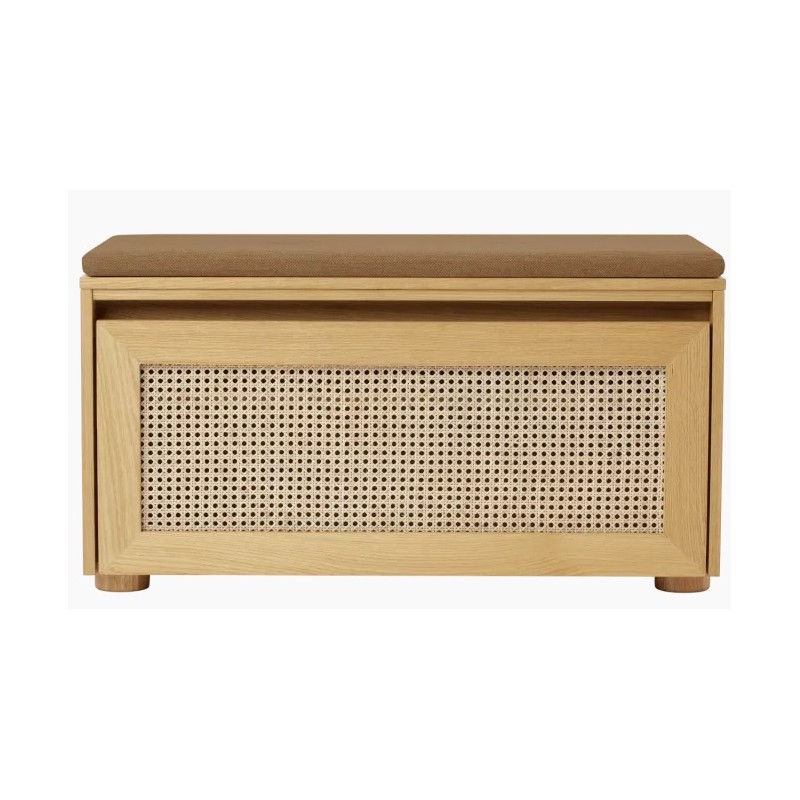 Hideaway ławka ze schowkiem i poduszką sugar brown, plecionka wiedeńska, Umage