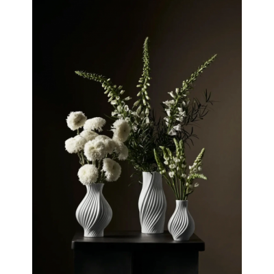 Wazon Twist 31 cm, biały, Lyngby Porcelain