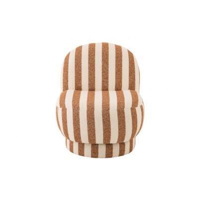 Fotel Strip w pasy, biało karmelowy, J-Line